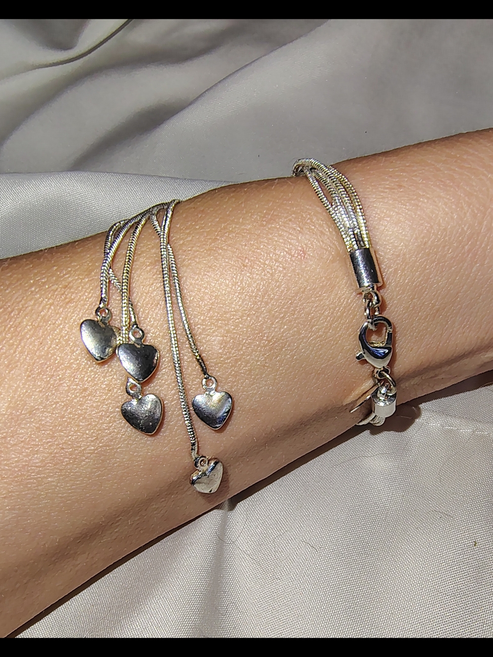Adjustable 925 Sterling Silver Whimsical Fairy Princess Heart Dangle Bracelet